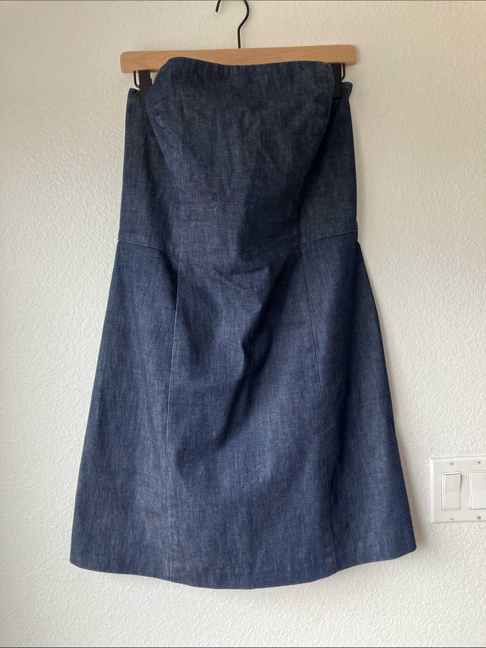 Ann Taylor Dark Rinse Dark Dnim Blue Denim A-Line Dress Fall Size 14